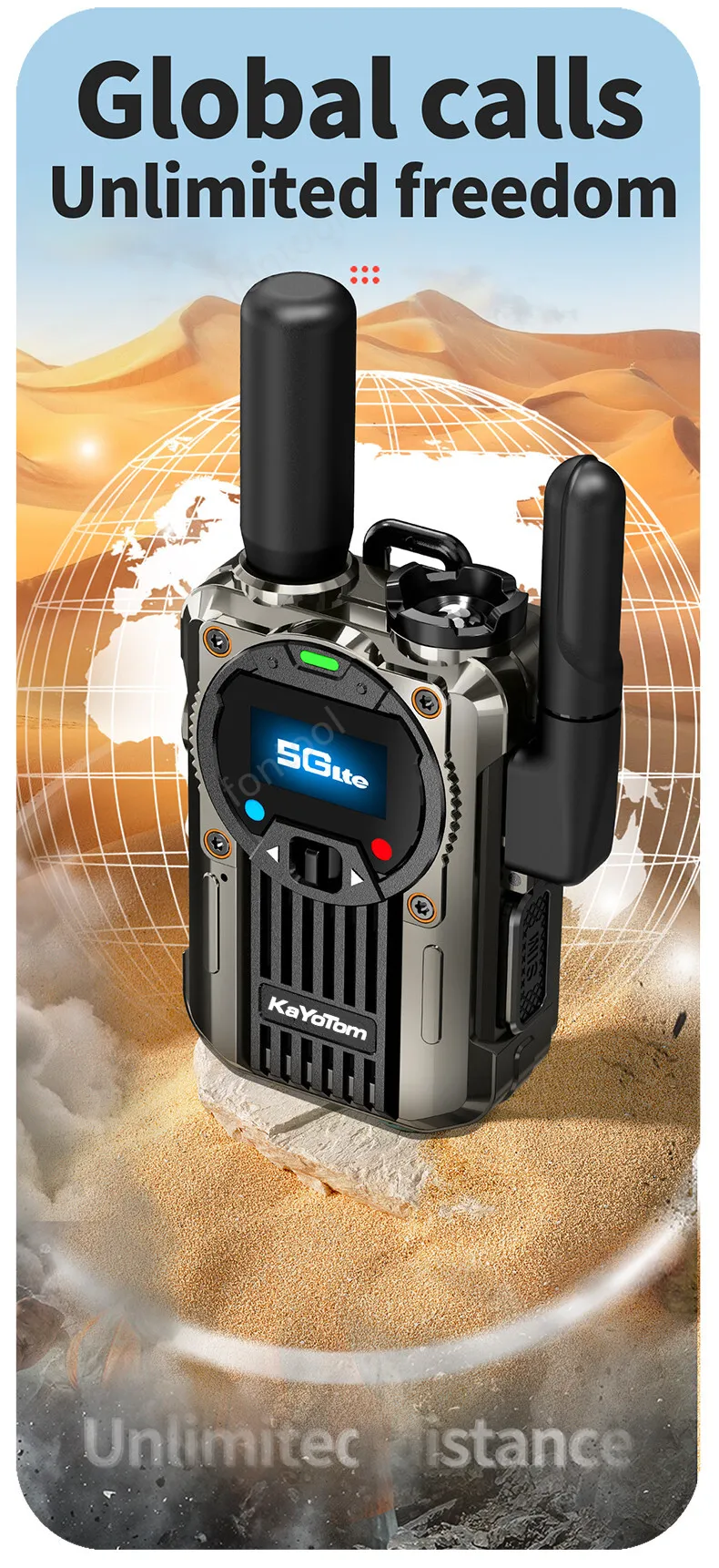 M66 Global available 5000KM POC 4G Walkie Talkie Two-way Intercom Radio - Image 3